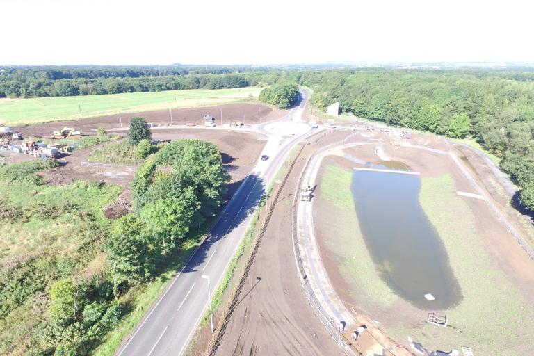 SuDS pond in place at Montgomerie Park