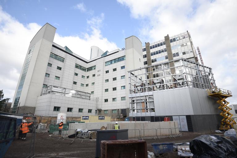 Exterior shot during works at The University of Edinburgh