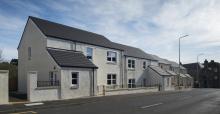 Row of new house with white render