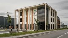 Main entrance of the Net Zero Industry Innovation Centre.