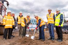 People at the groundbreaking of a new endoscopy unit