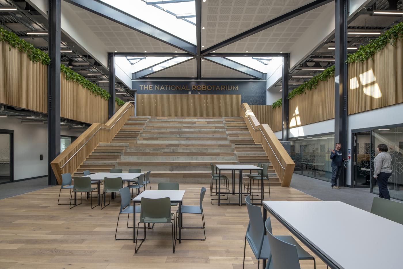 The internal atrium at The National Robotarium, known as The Forum.