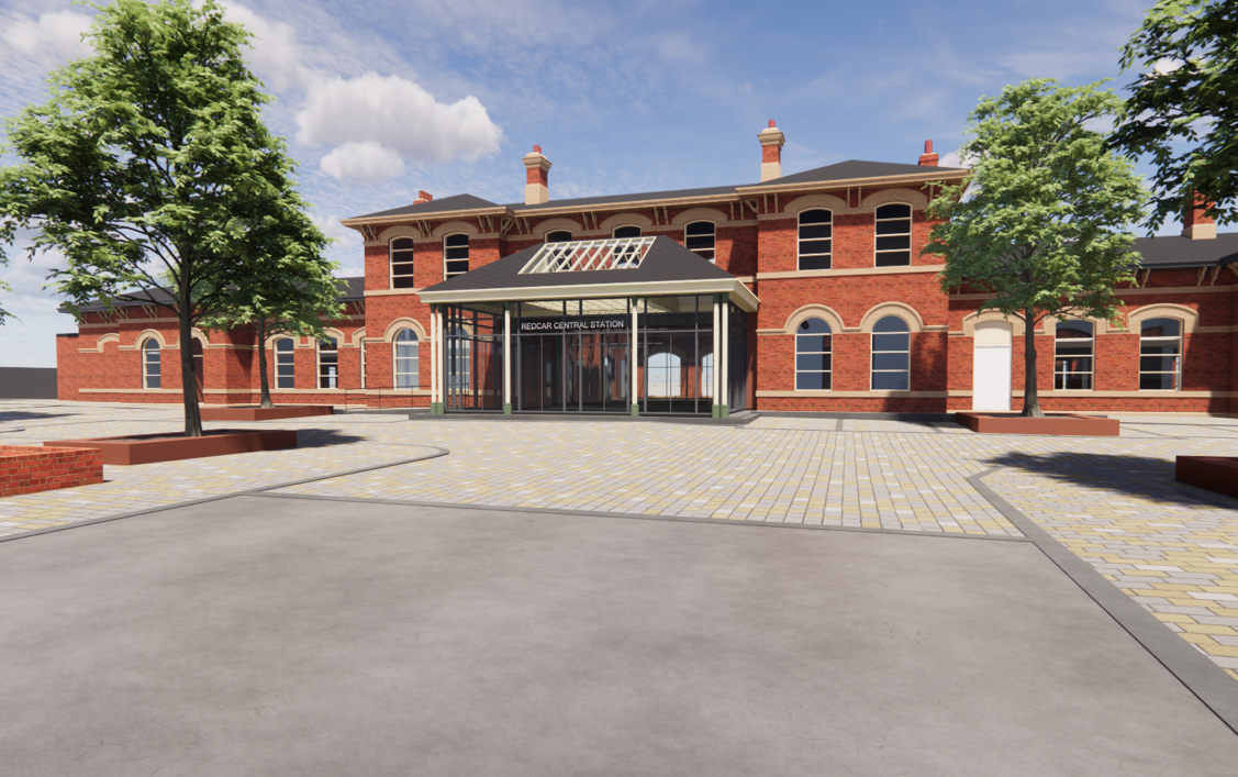 Artist impression of a new train gateway