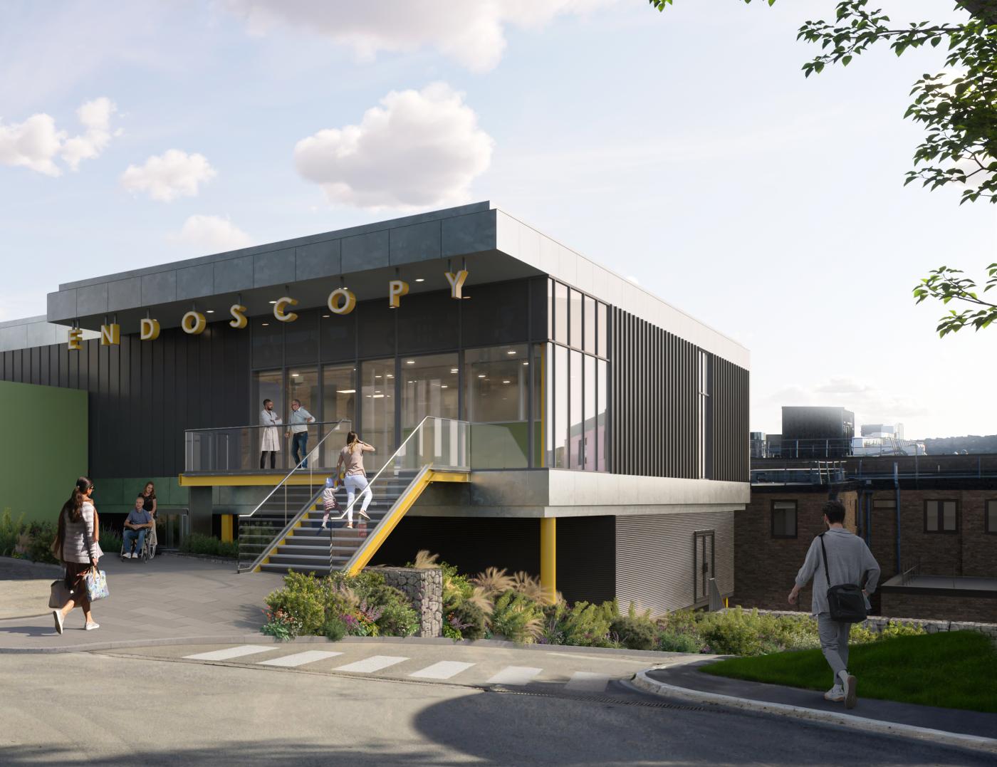 Bradford Royal Infirmary Endoscopy Unit architects graphic to be constructed by Robertson
