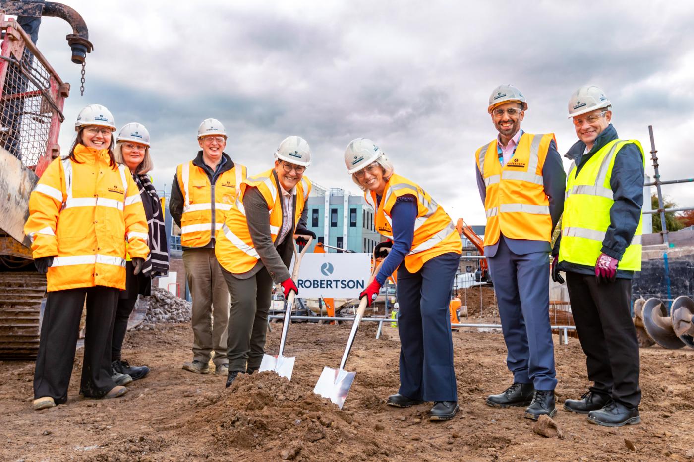People at the groundbreaking of a new endoscopy unit
