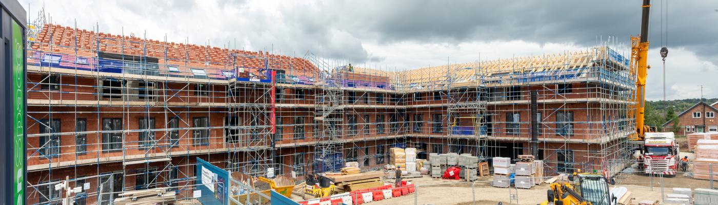Building progres of an extra care building being delivered in Cleckheaton by Robertson Construction