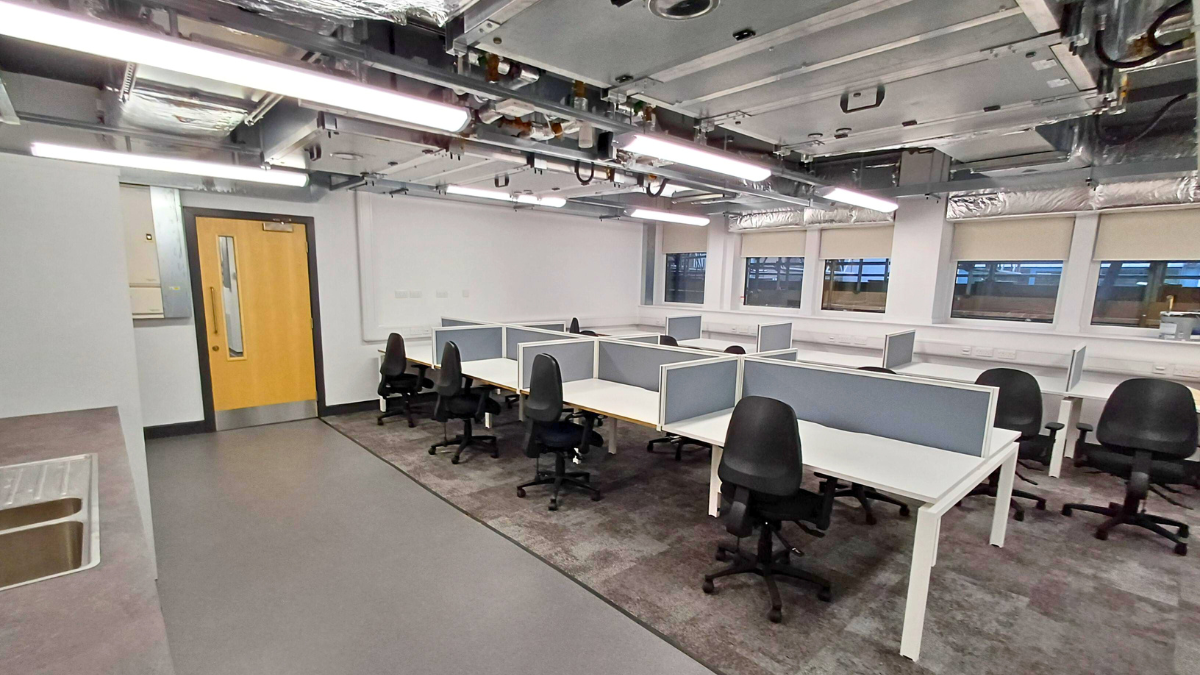 Refurbished chemistry research workspace at Durham University, delivered by Robertson Construction