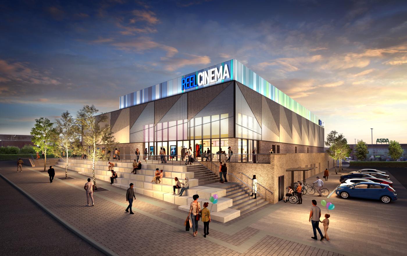 Artist impression of the cinema and leisure complex at Portland Park