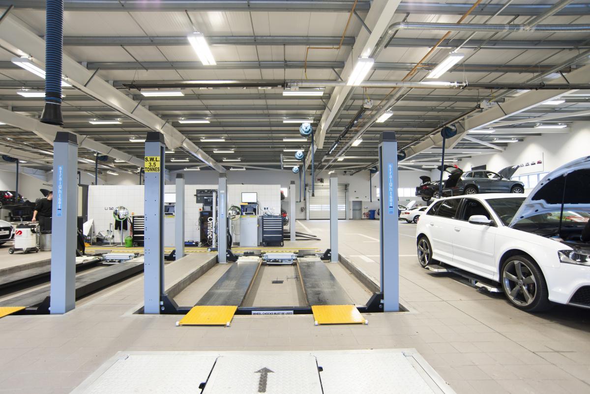  Audi Aberdeen dealership workshop area