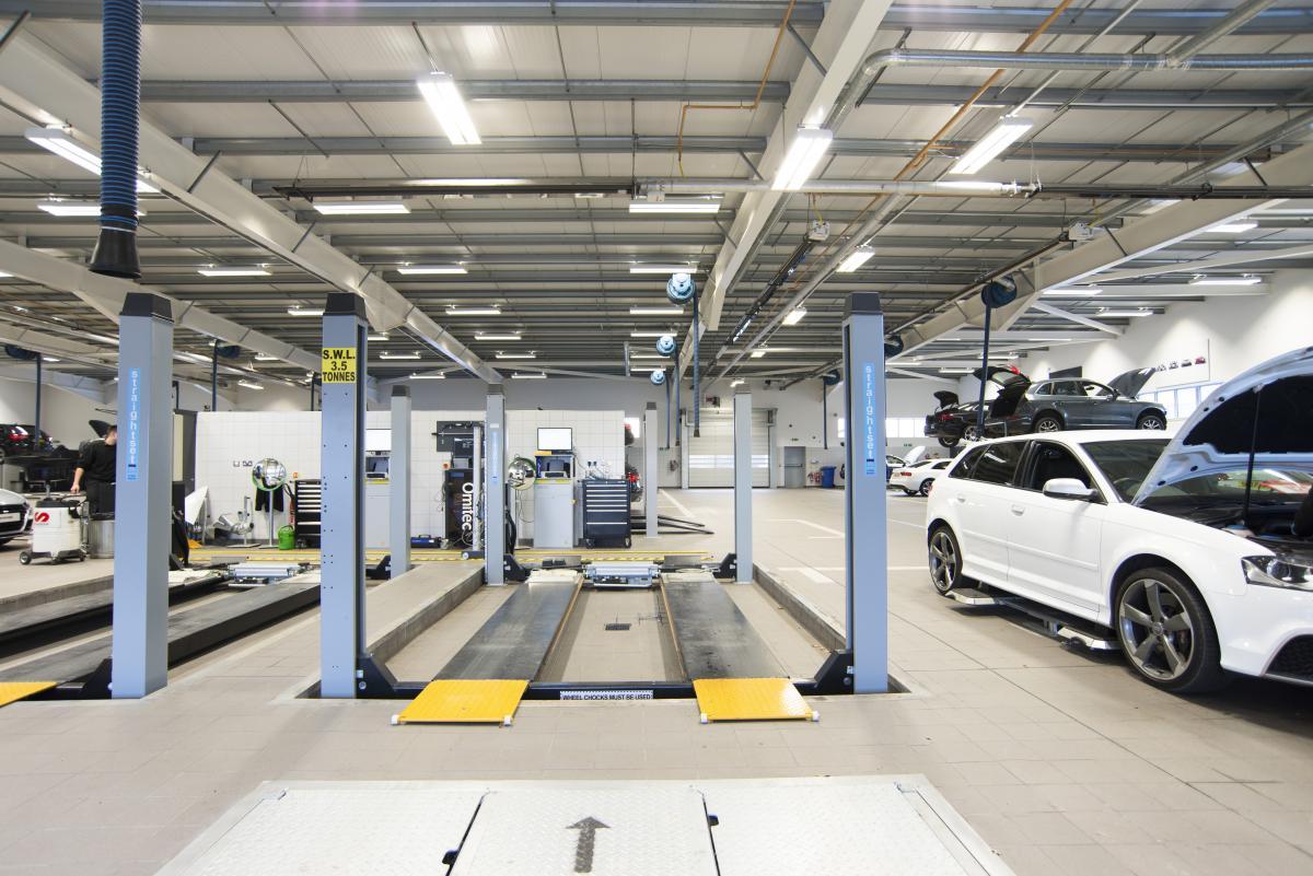 Audi Aberdeen dealership workshop area