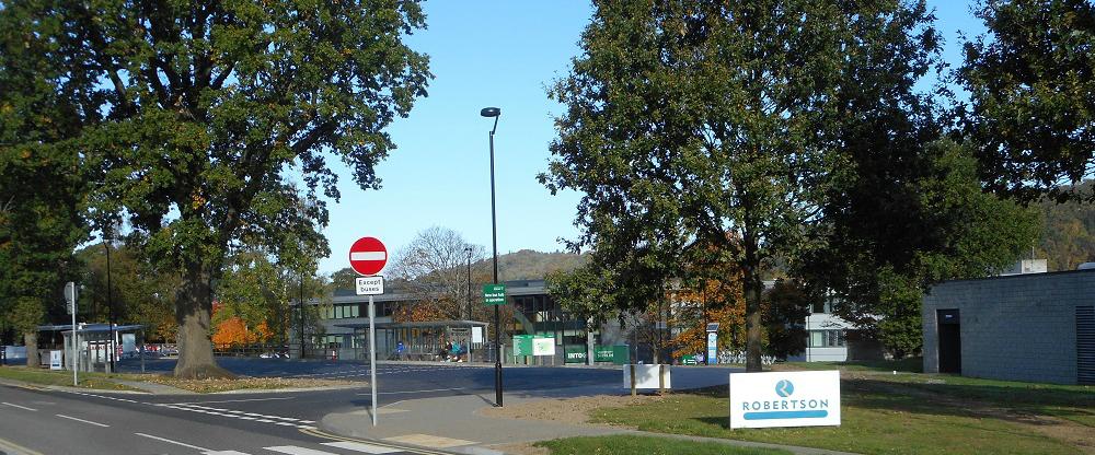 Completed civil engineering work to reconfigure road layout at University of Stirling